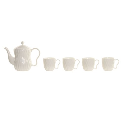 Zestaw filiżanek do kawy Home ESPRIT Biały Ceimnobrązowy Bambus Porcelana 6 Części