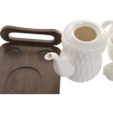 Zestaw filiżanek do kawy Home ESPRIT Biały Ceimnobrązowy Bambus Porcelana 6 Części
