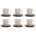 Zestaw filiżanek do kawy Home ESPRIT Biały Ceimnobrązowy Bambus Porcelana 90 ml 6 Części