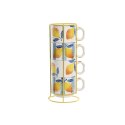 Zestaw filiżanek do kawy Home ESPRIT Żółty Niebieski Biały Pomarańczowy Metal Dolomite 260 ml