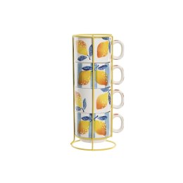 Zestaw filiżanek do kawy Home ESPRIT Żółty Niebieski Biały Pomarańczowy Metal Dolomite 260 ml