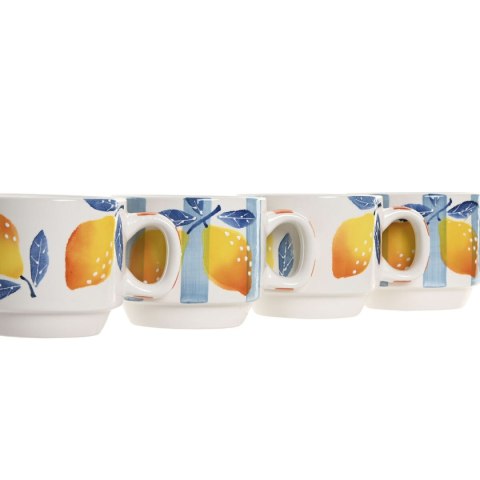 Zestaw filiżanek do kawy Home ESPRIT Żółty Niebieski Biały Pomarańczowy Metal Dolomite 260 ml