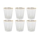 Zestaw kieliszków Home ESPRIT Przezroczysty Złoty Szkło Z reliefem 350 ml (6 Sztuk)