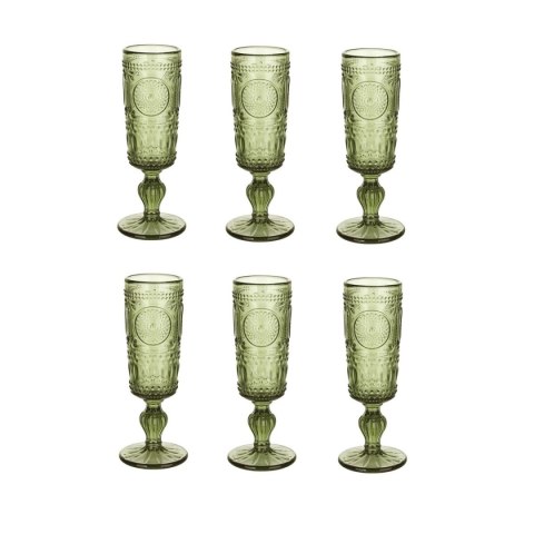 Zestaw kubków Home ESPRIT Kolor Zielony Szkło 135 ml (6 Sztuk)
