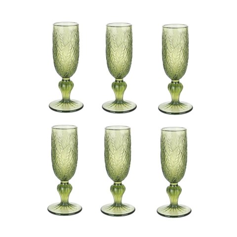Zestaw kubków Home ESPRIT Kolor Zielony Szkło 160 ml (6 Sztuk)
