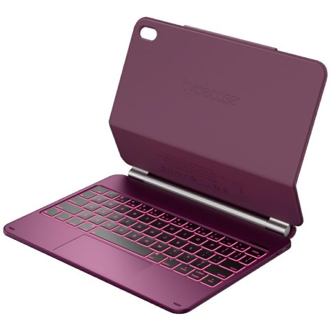 Etui Typecase Edge z klawiaturą do iPad 11" (A16) 2025 / iPad 10.9" 2022 malinowy