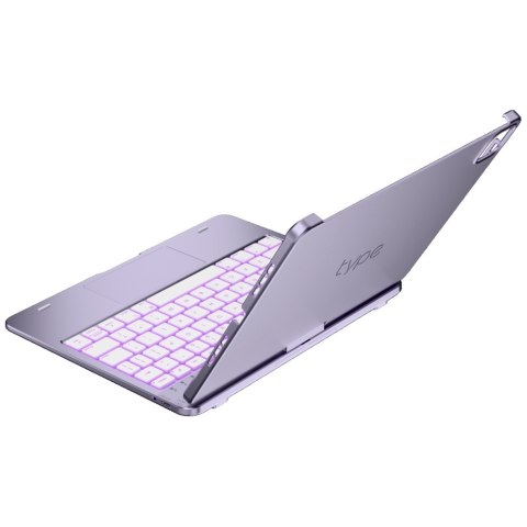 Etui Typecase Flexbook Touch z klawiaturą do iPad Pro 11" M4 2024 / M5 2025 jasny fiolet