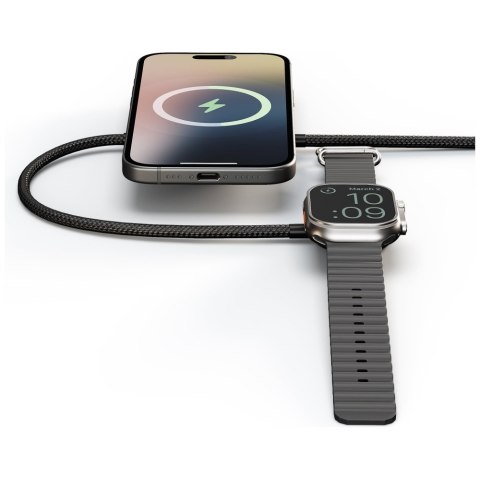 Ładowarka indukcyjna 2w1 Zens Pro 2 + ładowanie Apple Watch Qi2 15W USB-C czarny