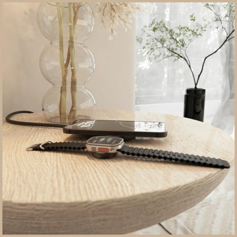 Ładowarka indukcyjna 2w1 Zens Pro 2 + ładowanie Apple Watch Qi2 15W USB-C czarny