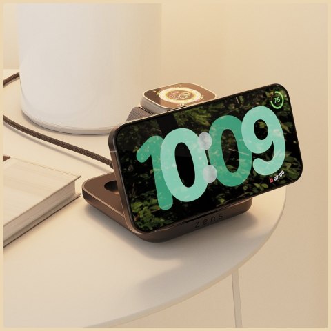 Magnetyczna ładowarka indukcyjna 2w1 Zens Nightstand Charger Pro 2 + ładowanie Apple Watch Qi2 15W USB-C