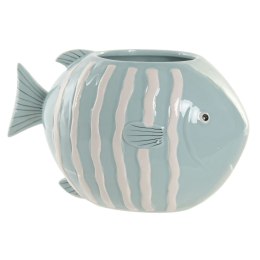 Wazon Home ESPRIT Biały Błękitne niebo Kamionka Śródziemnomorski 24 x 14 x 14 cm