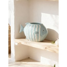 Wazon Home ESPRIT Biały Błękitne niebo Kamionka Śródziemnomorski 24 x 14 x 14 cm