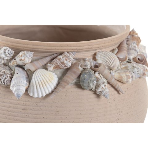 Wazon Home ESPRIT Krem Ceramika Śródziemnomorski 21 x 21 x 20 cm