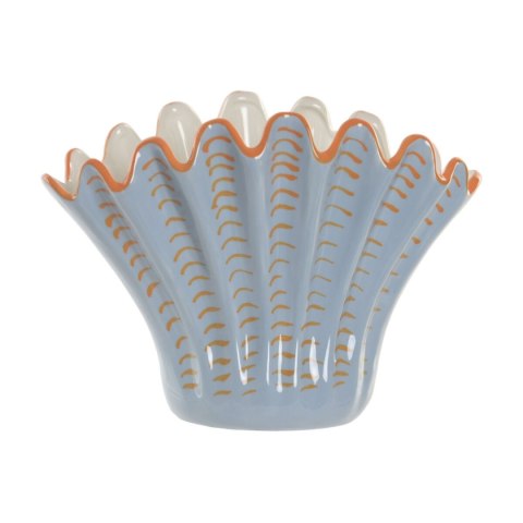 Wazon Home ESPRIT Niebieski Pomarańczowy Kamionka Muszla Śródziemnomorski 28,5 X 13,5 X 20,5 CM