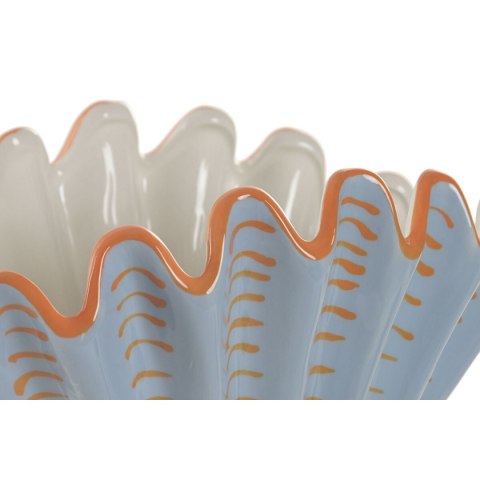 Wazon Home ESPRIT Niebieski Pomarańczowy Kamionka Muszla Śródziemnomorski 28,5 X 13,5 X 20,5 CM