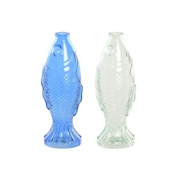Wazon Home ESPRIT Niebieski Turkusowy Szkło Śródziemnomorski 10 X 7 X 26,3 CM (2 Sztuk)