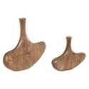 Zestaw 2 Wazony Home ESPRIT Brązowy Drewno mango Abstrakcyjny Naturalny Miejska 29 X 4,5 X 26 CM (2 Części)