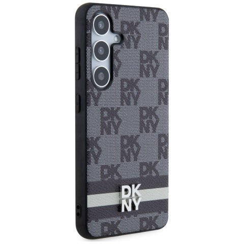DKNY DKHCS24MPCPTSSK S24+ S926czarny/black hardcase Leather Checkered Mono Pattern & Printed Stripes