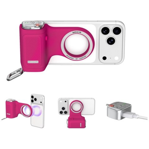 Uchwyt ręczny do telefonu Comitok Moca różowy