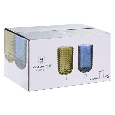 Zestaw kieliszków Home ESPRIT Niebieski Szkło 420 ml (6 Sztuk)