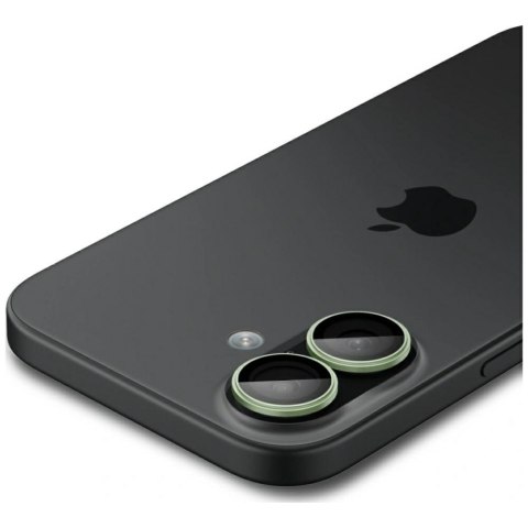 Osłona aparatu Spigen Optik Pro Glas.TR "EZ FIT" Camera Protector 2szt do iPhone 17 / 16 / 16 Plus zielony
