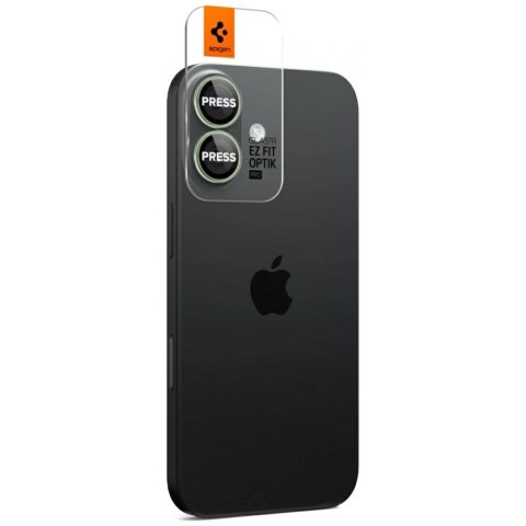 Osłona aparatu Spigen Optik Pro Glas.TR "EZ FIT" Camera Protector 2szt do iPhone 17 / 16 / 16 Plus zielony