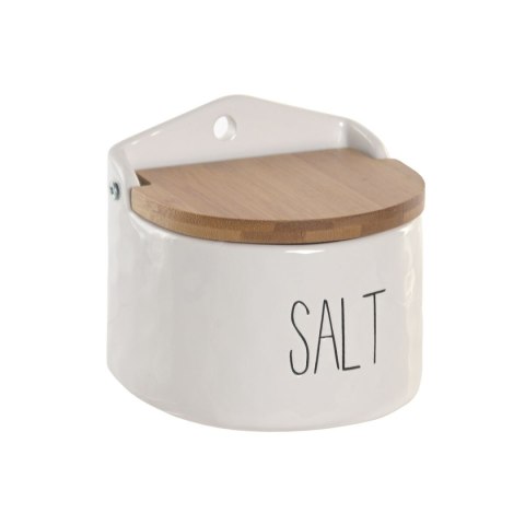 Solniczka Home ESPRIT Biały Naturalny Bambus Porcelana Cottage 12 x 11 x 11 cm
