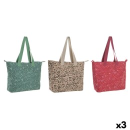 Torba Damska Home ESPRIT Brązowy Kolor Zielony Różowy 55 x 14 x 35 cm (3 Sztuk)