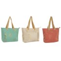 Torba Damska Home ESPRIT Kolor Zielony Beżowy Złoty Koral 55 x 14 x 35 cm (3 Sztuk)