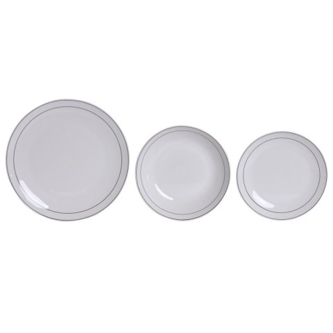 Zestaw Obiadowy Home ESPRIT Biały Czarny Porcelana 18 Części