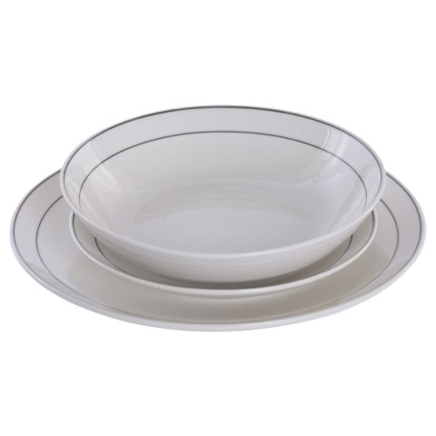 Zestaw Obiadowy Home ESPRIT Biały Czarny Porcelana 18 Części
