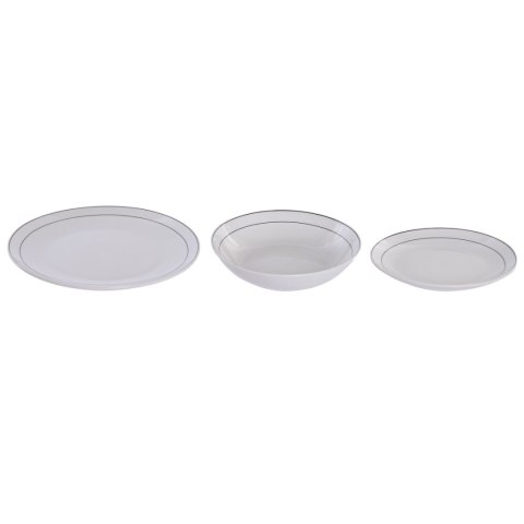 Zestaw Obiadowy Home ESPRIT Biały Czarny Porcelana 18 Części