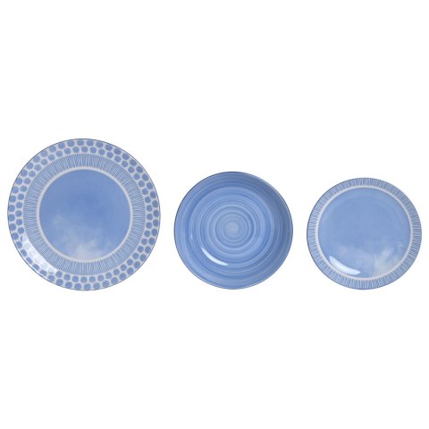 Zestaw Obiadowy Home ESPRIT Jasnoniebieski Porcelana 18 Części