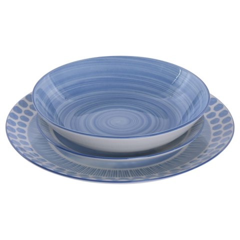 Zestaw Obiadowy Home ESPRIT Jasnoniebieski Porcelana 18 Części