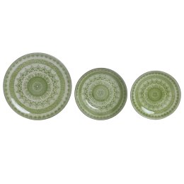 Zestaw Obiadowy Home ESPRIT Kolor Zielony Porcelana Arabia 18 Części
