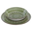 Zestaw Obiadowy Home ESPRIT Kolor Zielony Porcelana Arabia 18 Części