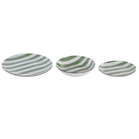 Zestaw Obiadowy Home ESPRIT Kolor Zielony Porcelana Śródziemnomorski 18 Części