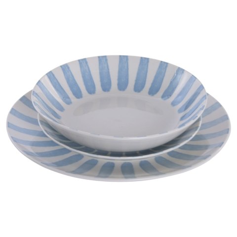 Zestaw Obiadowy Home ESPRIT Niebieski Porcelana 18 Części