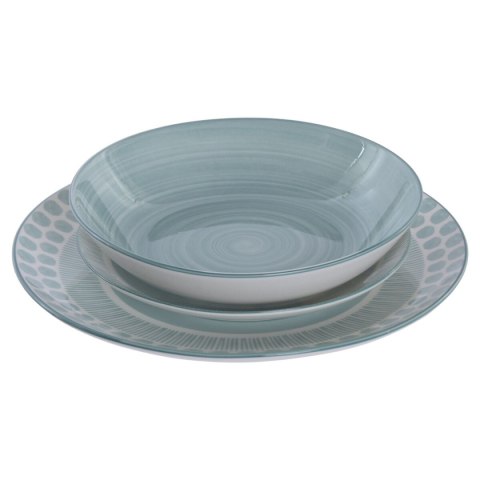 Zestaw Obiadowy Home ESPRIT Turkusowy Porcelana 18 Części