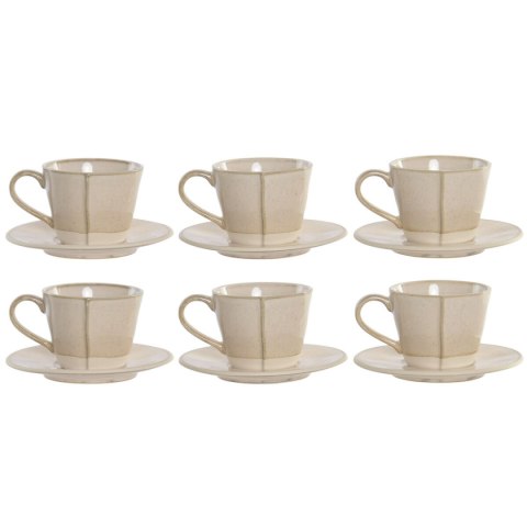 Zestaw filiżanek do kawy Home ESPRIT Beżowy Kamionka 150 ml 6 Części