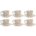 Zestaw filiżanek do kawy Home ESPRIT Beżowy Kamionka 90 ml 6 Części