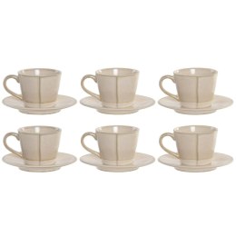 Zestaw filiżanek do kawy Home ESPRIT Beżowy Kamionka 90 ml 6 Części