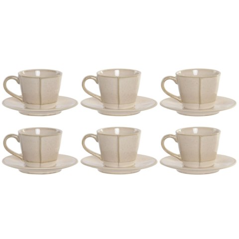Zestaw filiżanek do kawy Home ESPRIT Beżowy Kamionka 90 ml 6 Części