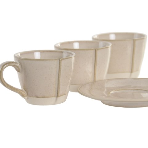 Zestaw filiżanek do kawy Home ESPRIT Beżowy Kamionka 90 ml 6 Części