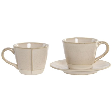 Zestaw filiżanek do kawy Home ESPRIT Beżowy Kamionka 90 ml 6 Części