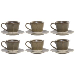 Zestaw filiżanek do kawy Home ESPRIT Kolor Zielony Kamionka 150 ml 6 Części