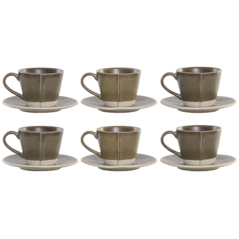 Zestaw filiżanek do kawy Home ESPRIT Kolor Zielony Kamionka 150 ml 6 Części