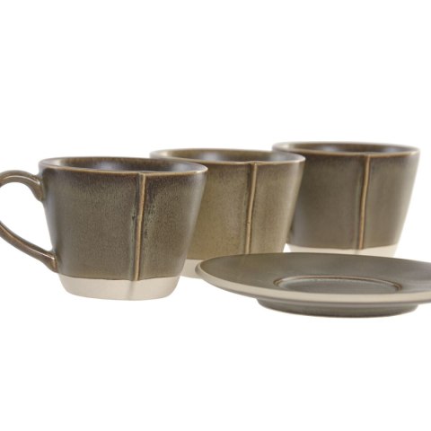 Zestaw filiżanek do kawy Home ESPRIT Kolor Zielony Kamionka 150 ml 6 Części