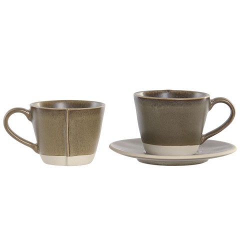 Zestaw filiżanek do kawy Home ESPRIT Kolor Zielony Kamionka 150 ml 6 Części