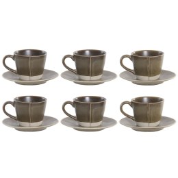 Zestaw filiżanek do kawy Home ESPRIT Kolor Zielony Kamionka 90 ml 6 Części